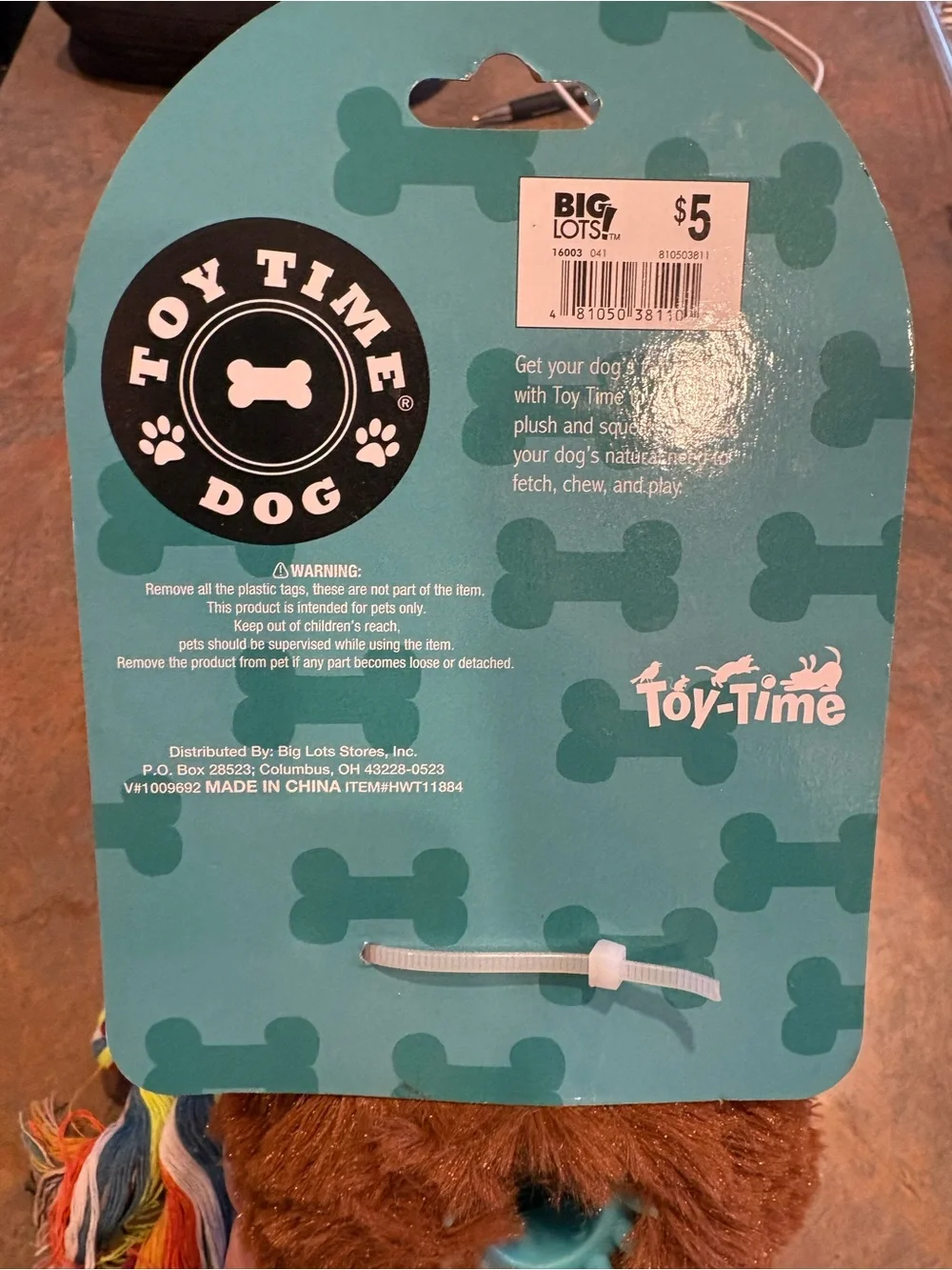 ALL NEW Toy Time Plush Hedgehog Dog Toy, Multicolor Rope and Waste Bag Rolls